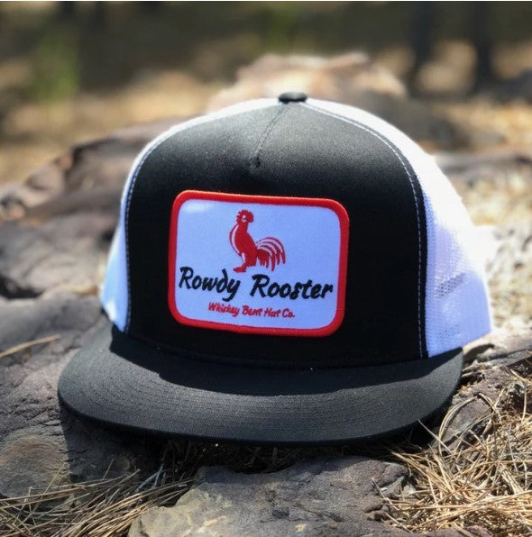 Whiskey Bent Hat Company Rowdy Rooster Cap Black/White