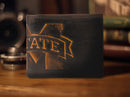 Zep Pro Mississippi State University Bulldogs Burnished Antique Brown Leather Bi-fold Wallet Front view