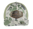 Old School Loden Camo Leather Lab Patch Richardson 112 Cap Brown Woven/Knitted Construction
Adjustable Snapback Front View