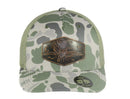 Old School Loden Camo Leather Mallard Patch Richardson 112 Cap  Adjustable Snapback