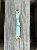 This Turquoise and Baby Blue leather watch band is adjustable so you can change the way you wear it. Manufactured to fit Apple Watch's. 
