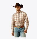 Men's Ariat long sleeve classic fit shirt in Cream Plaid. 