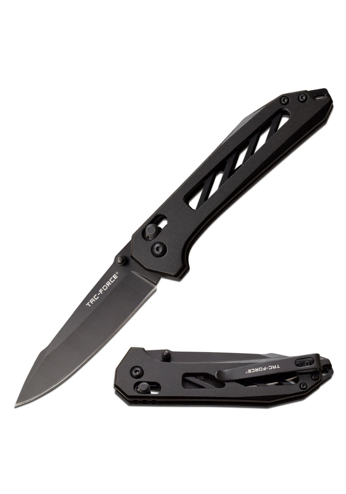 8 Inches Overall
7CR17 Stainless Steel Blade
4.5 Inches Anodized Aluminum Handle
Rapid Lock
Includes Deep Carry Pocket Clip Front View and Back View of Clip