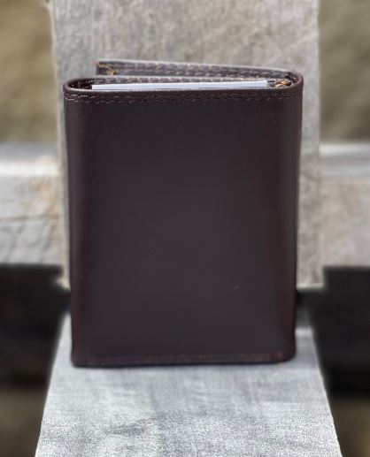 Zep-Pro Auburn University Brown Debossed Tri-fold Leather Wallet back view