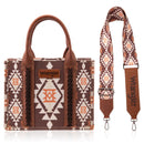 Wrangler Southwestern Print Small Canvas Crossbody Tote