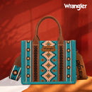 Wrangler Southwestern Print Small Canvas Crossbody Tote