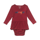 Baby/Toddler Girl's Wrangler 112353052 Maroon Long Sleeve Skirted Onesie