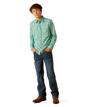 Boys Ariat 10048666 Hudsyn Retro Snap Shirt