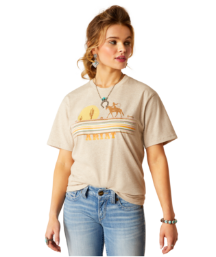 Ariat 10048680 Women's Cowgirl Desert T-Shirt Oatmeal Heather