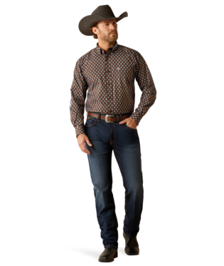 Men's Ariat 10054056 Team Oak Long Sleeve Classic Fit Shirt
