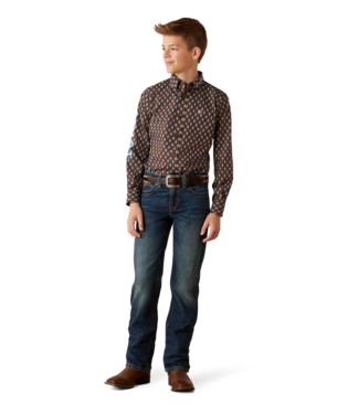 Boy's Ariat 10054069 Team Series Oak Classic Fit Shirt