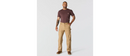 Men's Carhartt Dark Khaki canvas work dungaree pants with multiple utility pockets. Front View