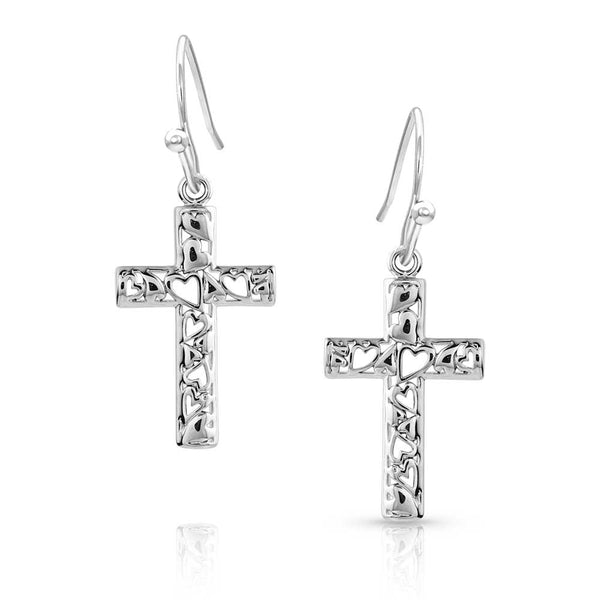 Montana Silversmiths ER5699 Heartfelt Faith Cross Earrings