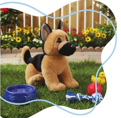 Plush toy German Shepherd dog