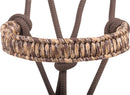Brown flat braid noseband of string halter