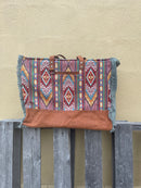 Top Notch Accessories 3062BR Red Multi Canvas and Leather Conceal Carry Weekender Bag