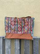 Top Notch Accessories 3062BR Red Multi Canvas and Leather Conceal Carry Weekender Bag