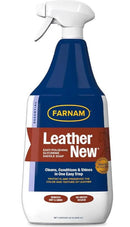 Front view of bottle of Leather New liquid glycerine saddle soap.