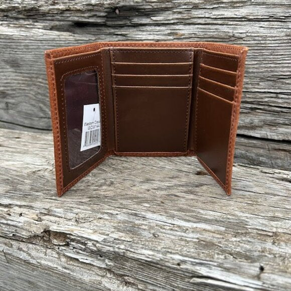 3D Western Classics Leather Trifold Wallet