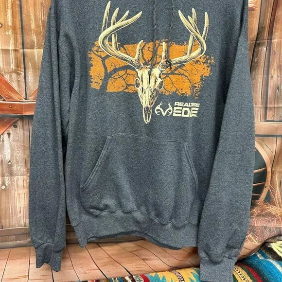 Real Tree Camo "Gnarly Skull" Charcoal Hoodie*CLOSEOUT*