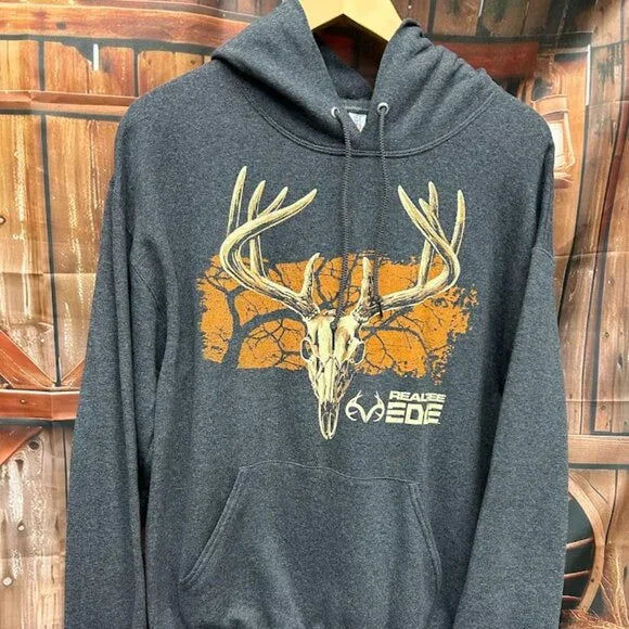Real Tree Camo "Gnarly Skull" Charcoal Hoodie*CLOSEOUT*