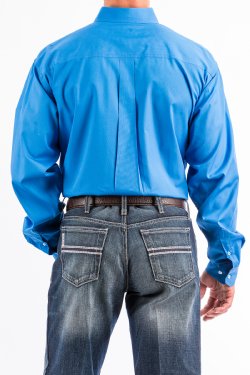 Men's Cinch MTW1103799 Solid Blue Classic Fit Button Down Long Sleeve Shirt