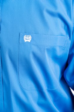 Men's Cinch MTW1103799 Solid Blue Classic Fit Button Down Long Sleeve Shirt