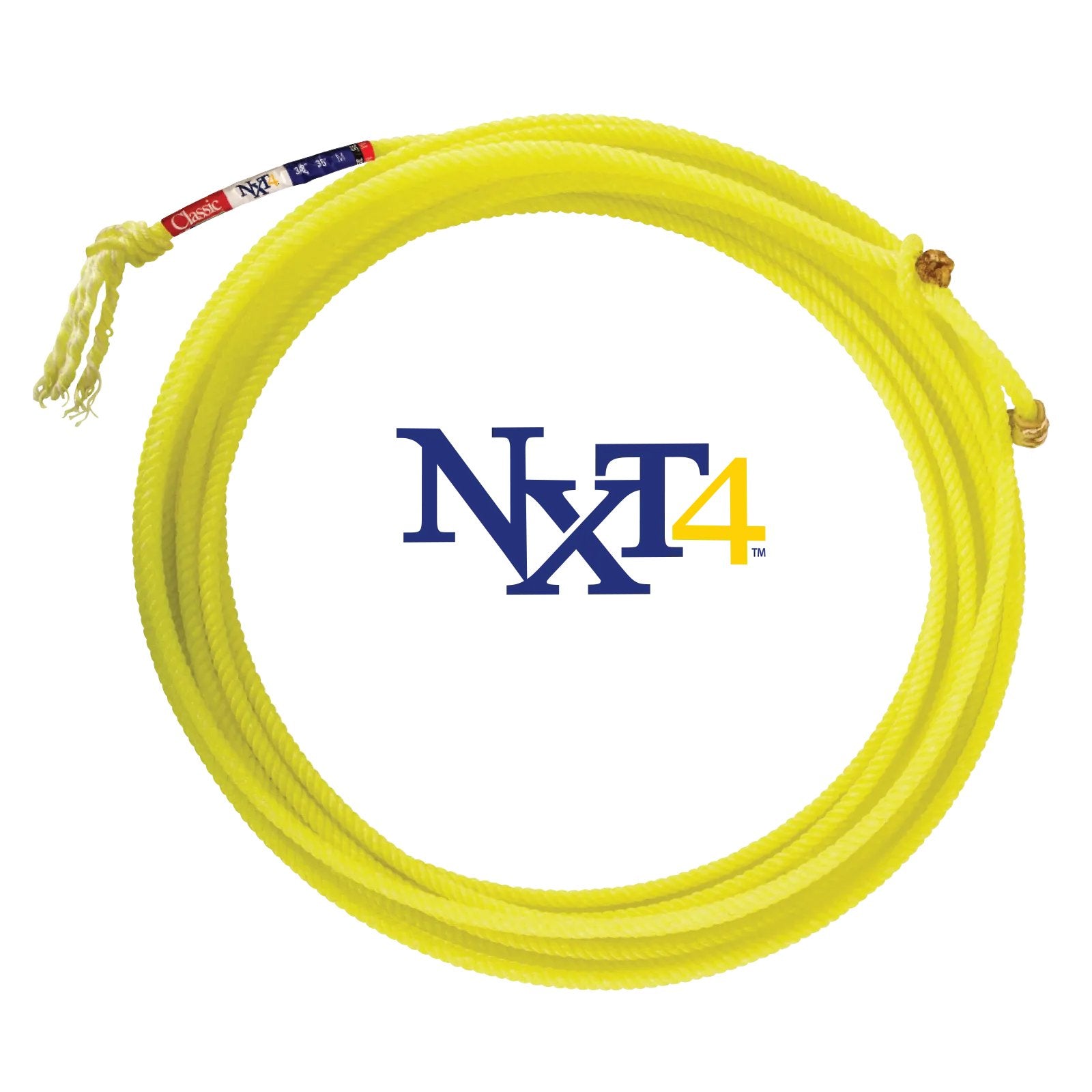NXT4 Classic Team Rope for heel roping in yellow.