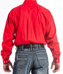 Men's Cinch MTW1103313 Solid Red Classic Fit Button Down Long Sleeve Shirt