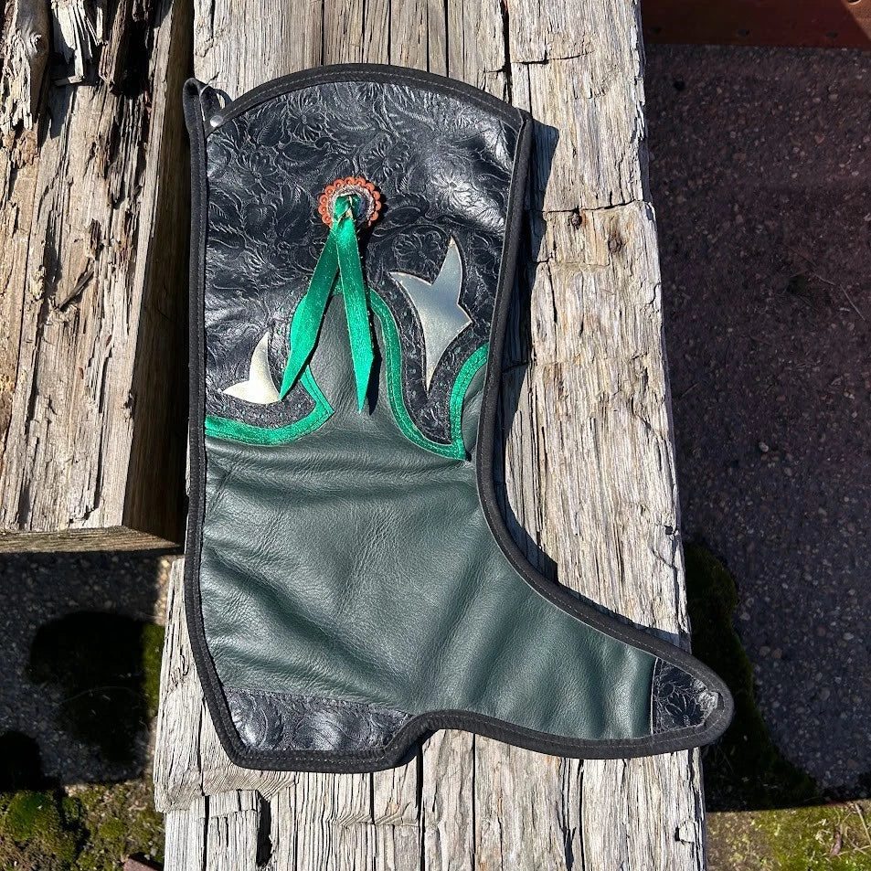 Genuine Leather Western Cowboy Boot Christmas Stocking