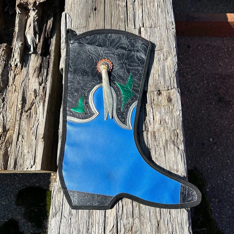 Genuine Leather Western Cowboy Boot Christmas Stocking