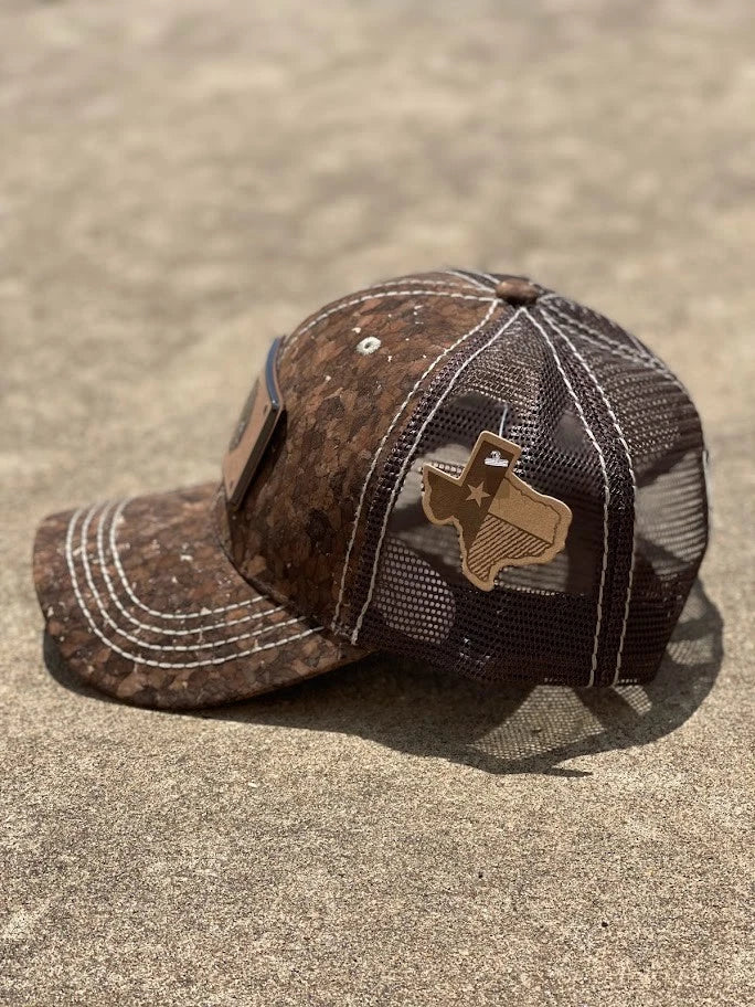 Brown Cork Cap with Mexico Coat of Arms Concho