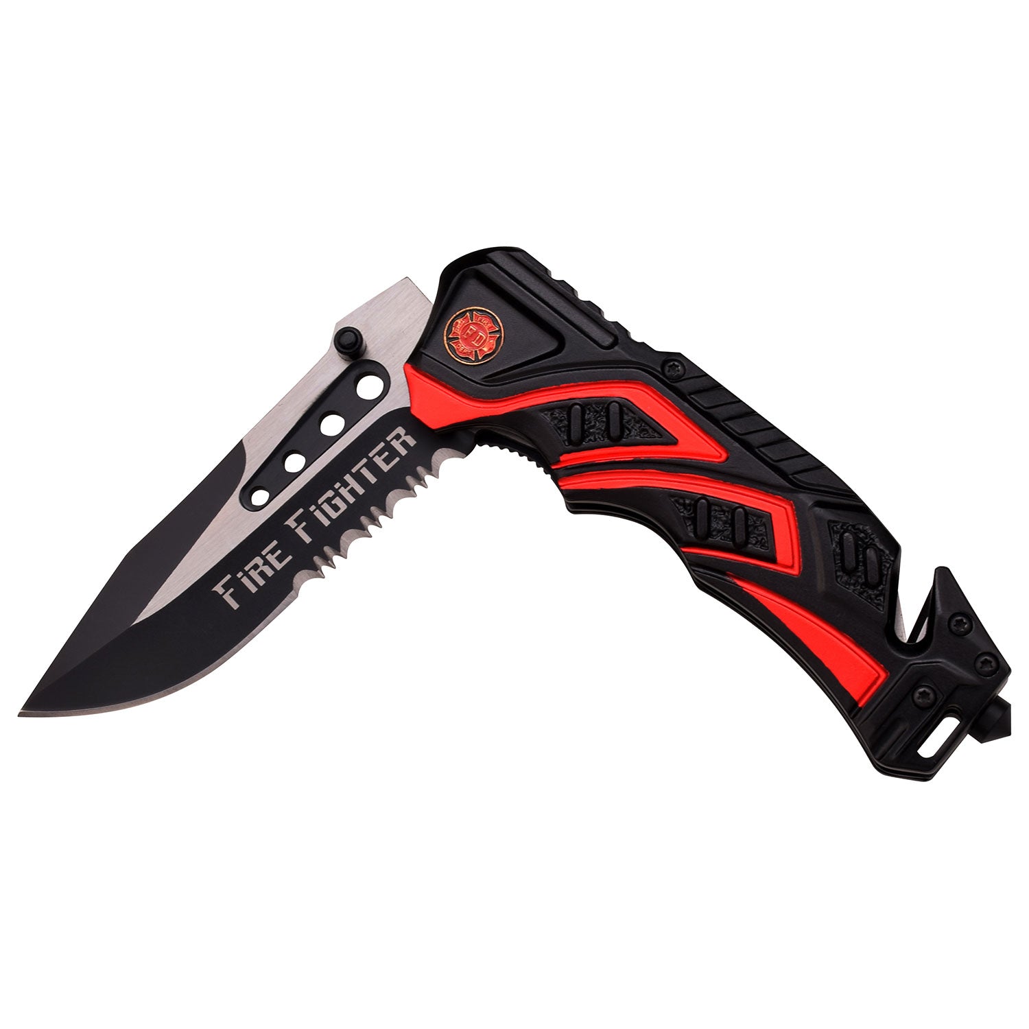 MTech USA Fire Department Emblem Spring Assisted Knife