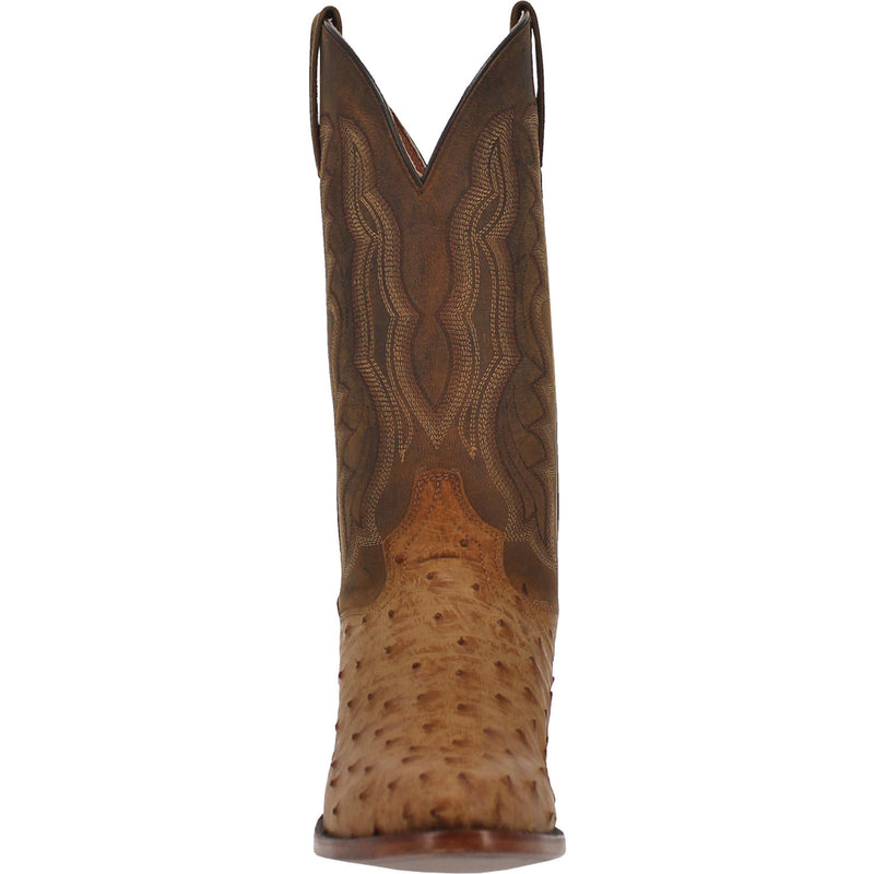 Dan Post DP3077 13" Gehrig Antique Saddle Tan Full Quill Ostrich Foot R Toe (SHOP IN-STORE TOO)