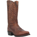 A profile view of a men's Dan Post DP3388 13-inch Cottonwood Brown Round Toe Boots with embossed pattern on the leather.