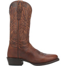 A side view of a men's Dan Post DP3388 13-inch Cottonwood Brown Round Toe Boots with embossed pattern on the leather.