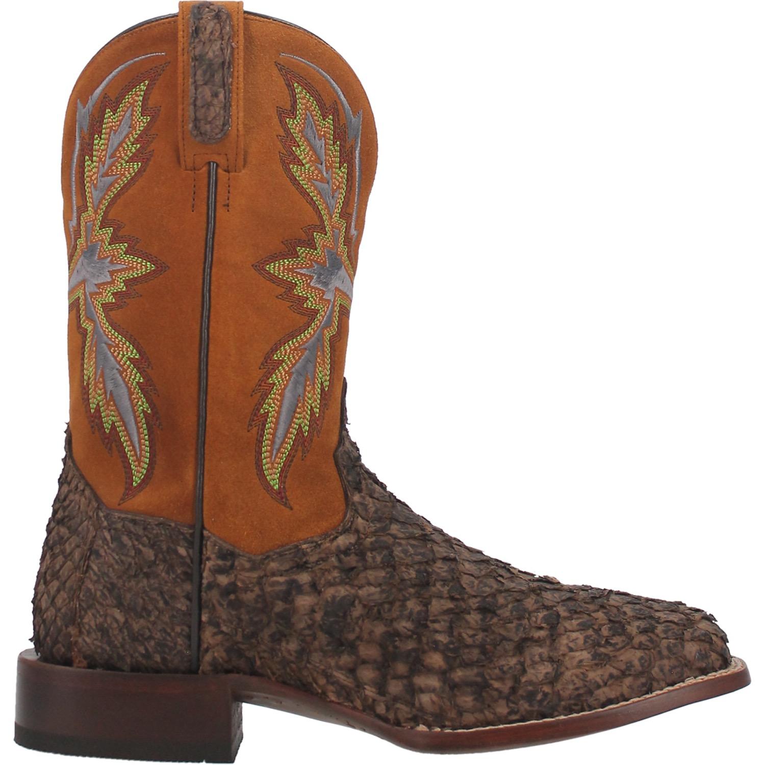 Men's Dan Post DP4102 Men's 11" Dorsal Fish Skin Wide Square Toe Boot