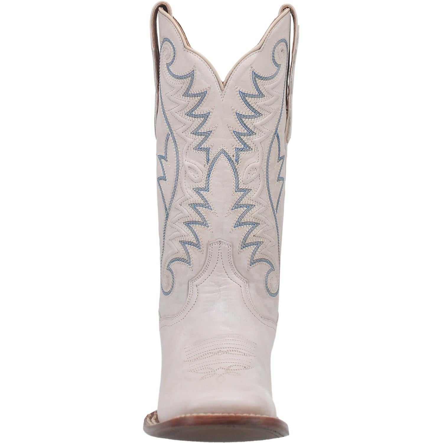 Women's Dan Post DP4999 12" Sugar White Leather Wide Square Toe Boots *Closeout*