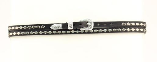Twister 0201101 Black Hat Band with Silver Diamond Studs