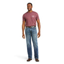 Men's Ariat M5 straight leg jean in a medium wash. Full front view