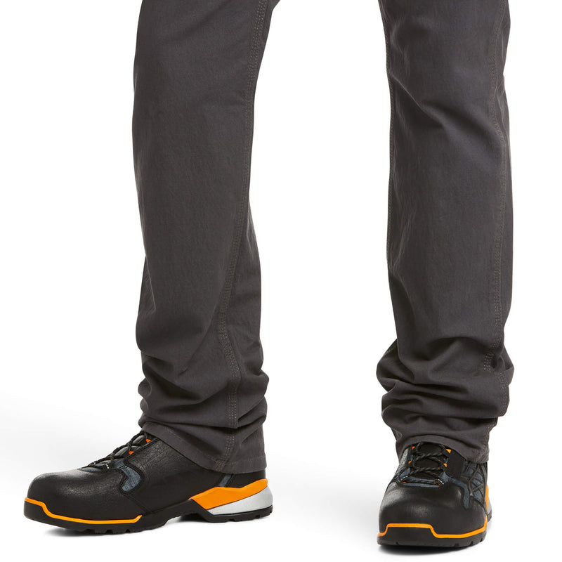 Ariat 10030250 Men's Gray Rebar M4 Low Rise DuraStretch Made Tough Stackable Rebar Straight Leg Pant