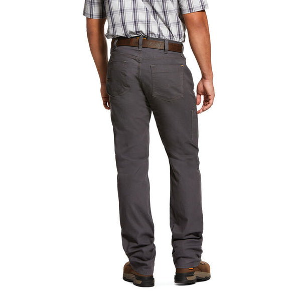 Ariat 10030250 Men's Gray Rebar M4 Low Rise DuraStretch Made Tough Stackable Rebar Straight Leg Pant