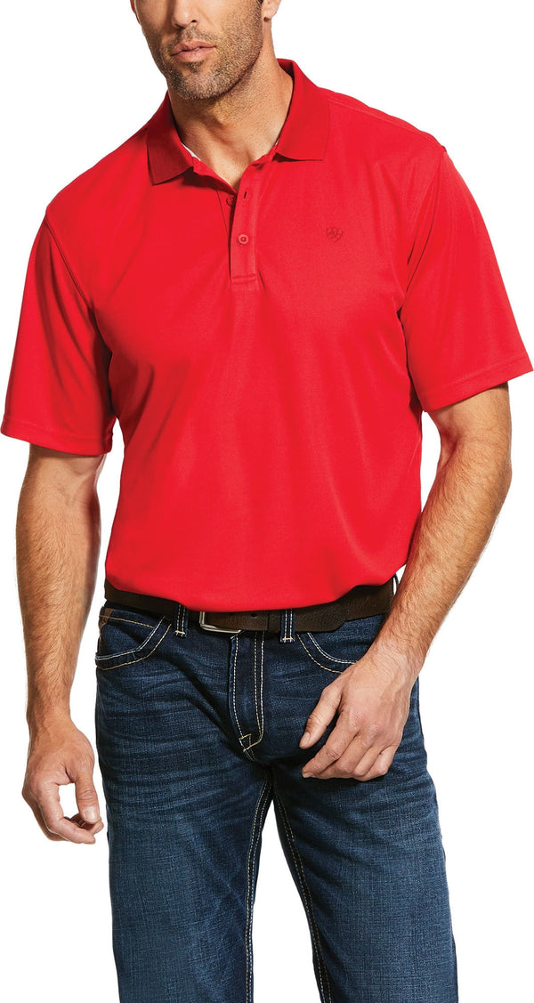 Men's Ariat 10030819 Crimson Flame Tek Short Sleeve Polo