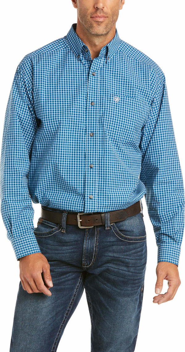 Ariat 10035041 Men's Thermapool Blue Pro Series Charles Classic Fit Long Sleeve Shirt