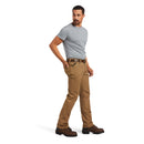 Full right side view of Ariat M7 Rebar pant in Field Khaki.