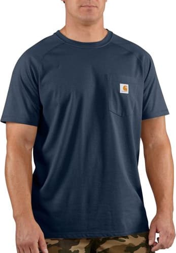 Carhartt 100410-412 Navy Force® Cotton Delmont Short Sleeve Pocket T-Shirt