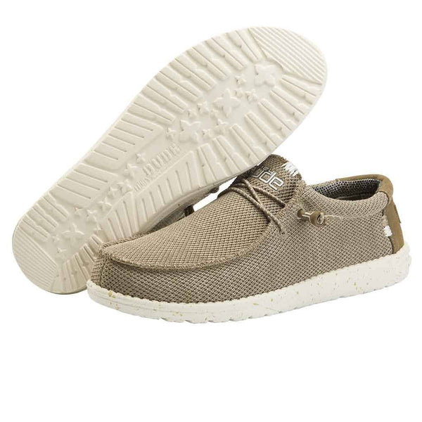 Men's Hey Dude 40161-202 Wally Sox Stitch Sand Shoe (also has Women's and Youth sizes)