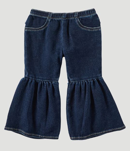 Baby Girl's Wrangler 112321494 Denim Ruffle Leg Flare Jeans (0/3M-4T)