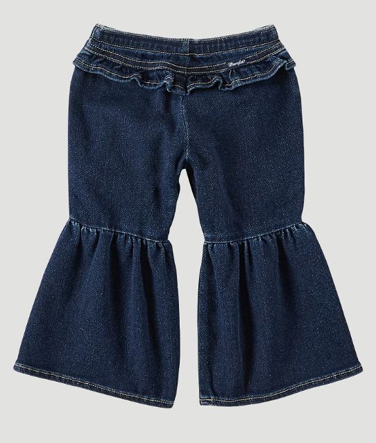 Baby Girl's Wrangler 112321494 Denim Ruffle Leg Flare Jeans (0/3M-4T)