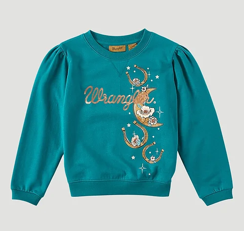 Girl's Wrangler® 112321700 Teal Pullover Sweatshirt (SALE)